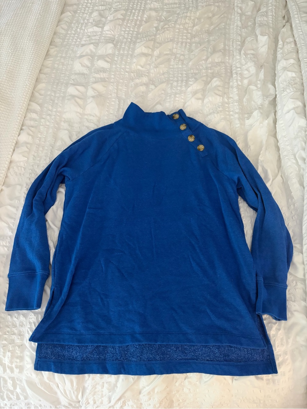 J. Crew Royal Blue Button-Shoulder Pullover